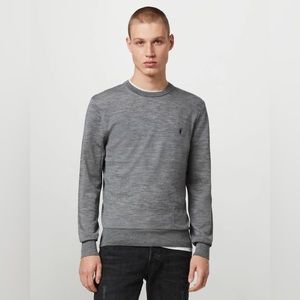 All Saints Grey Mode Merino Crew Sweater Size L